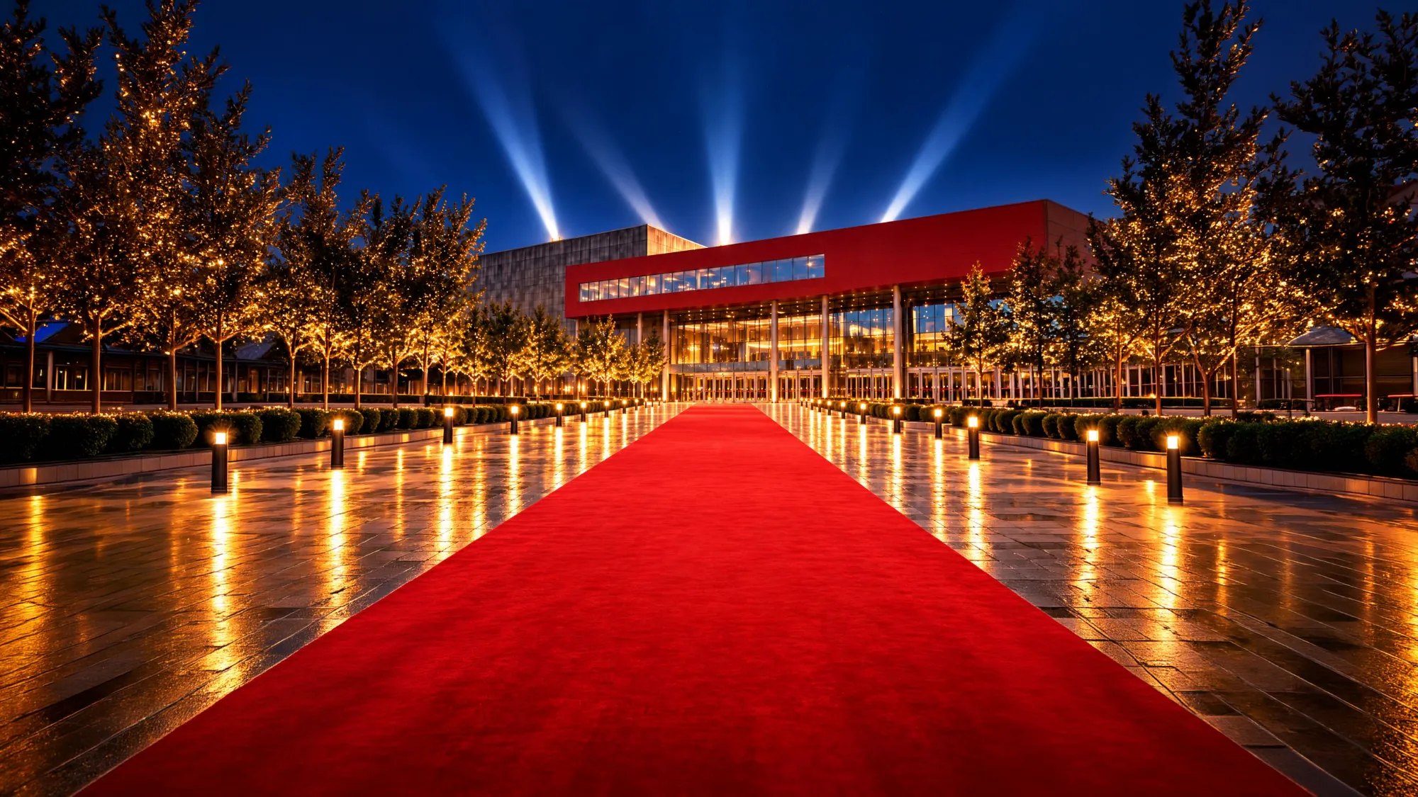 Le tapis rouge devant la Rockhal d'Esch-Belval